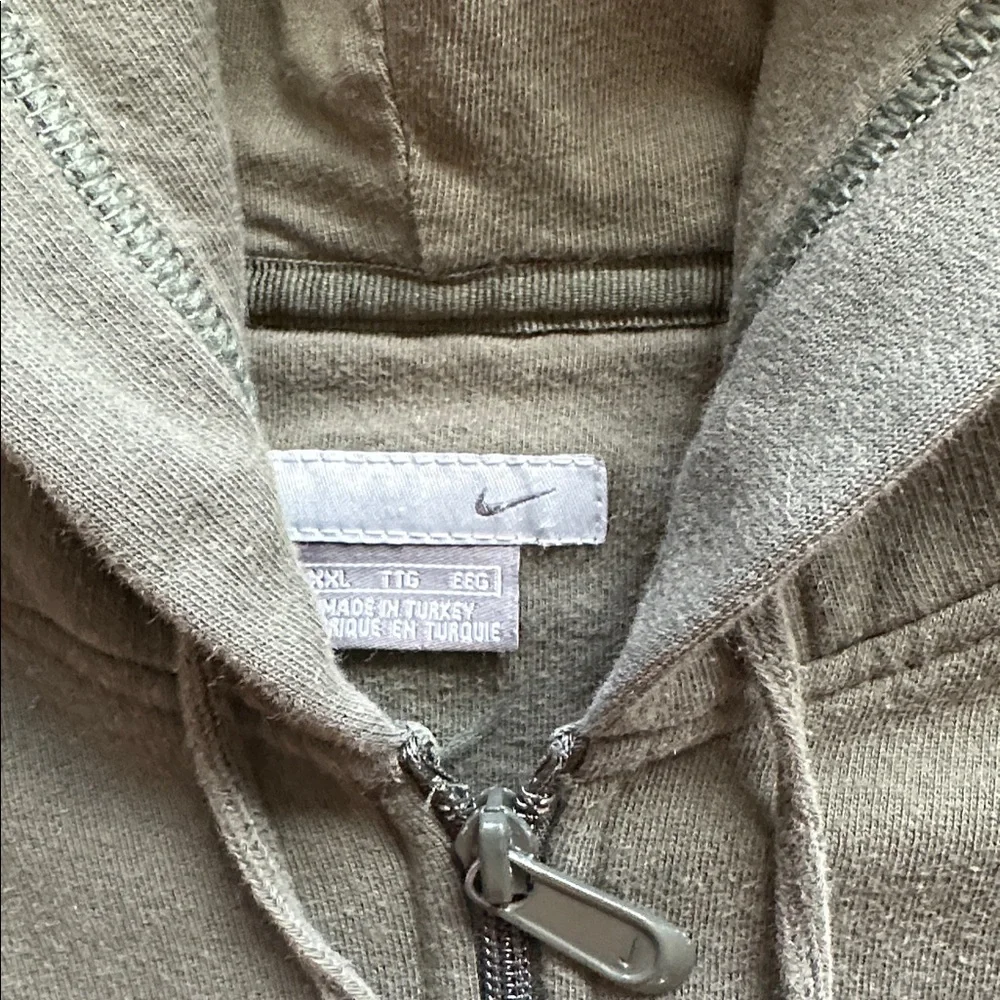Vtg Nike swoosh full zip hoodie army green